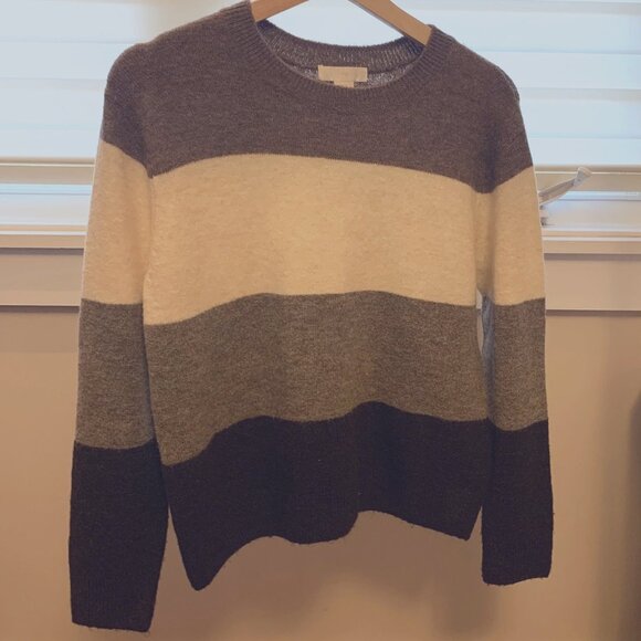 H&M Women's Brown Striped Knit Sweater (Size: Small) - Picture 3 of 4